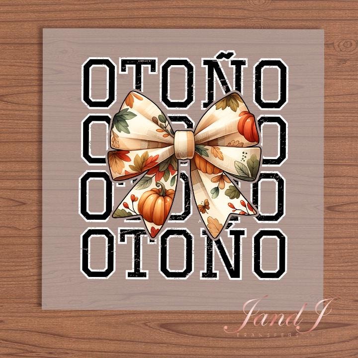 Otono Bow Halloween Concha DTF Transfers Ready To Press, Direct To Film Transfer, DTF Prints, Ready To Press