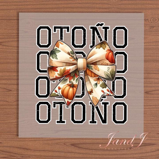 Otono Bow Halloween Concha DTF Transfers Ready To Press, Direct To Film Transfer, DTF Prints, Ready To Press