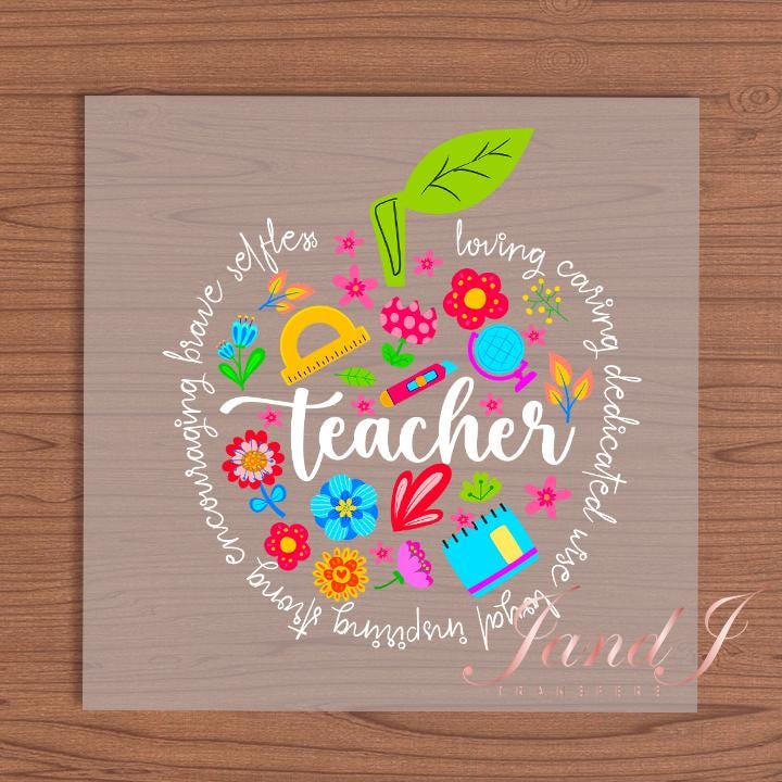 Teacher DTF- DTF Transfers Ready To Press, Direct To Film Transfer ,DTF Prints