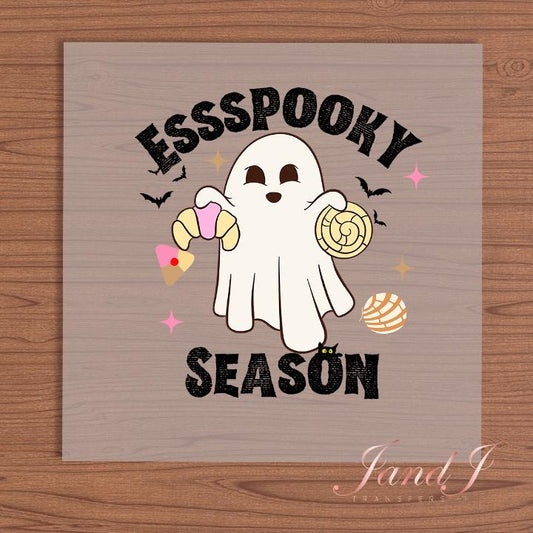 Espooky Season Concha Ghost DTF Transfers Ready To Press, Direct To Film Transfer, DTF Prints, Ready To Press