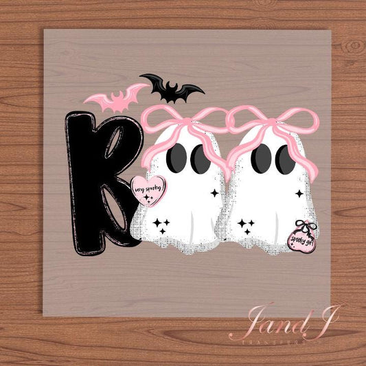 Boo Cute Ghost Fall Vibes, Fall Autumn Pumkin DTF Transfers Ready To Press, Direct To Film Transfer DTF, DTF Prints, Ready To Press