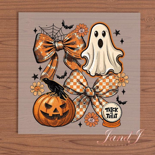 Ghost Pumkin Vibes, Fall Autumn Pumkin DTF Transfers Ready To Press, Direct To Film Transfer DTF, DTF Prints, Ready To Press
