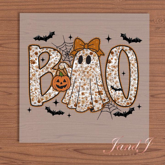 Cute Ghost Bow Flower Fall Vibes, Fall Autumn Pumkin DTF Transfers Ready To Press, Direct To Film Transfer DTF, DTF Prints, Ready To Press