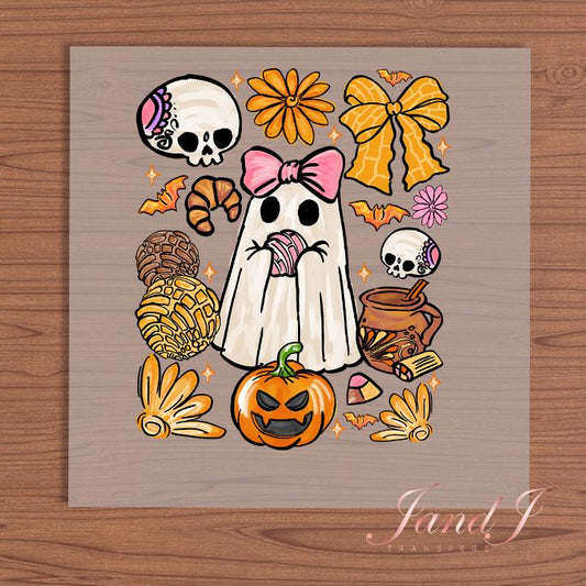 Espooky Vibes Halloween Ghost DTF Transfers Ready To Press, Direct To Film Transfer, DTF Prints, Ready To Press