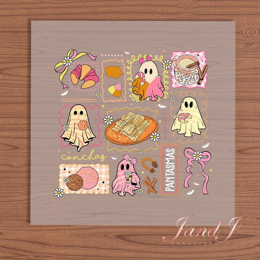 Espooky Vibes Halloween Ghost DTF Transfers Ready To Press, Direct To Film Transfer, DTF Prints, Ready To Press