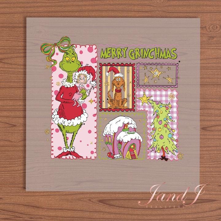 Grinchy DTF Transfers Ready To Press, Direct To Film Transfer ,DTF Prints