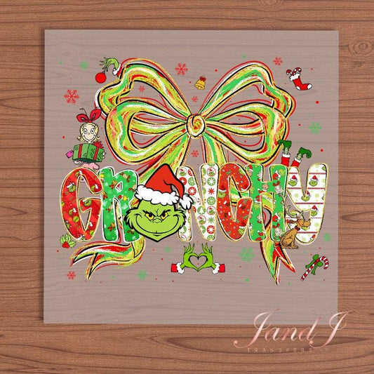 Grinchy DTF Transfers Ready To Press, Direct To Film Transfer ,DTF Prints