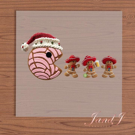 Tis The Season Concha Gingerbread Spanish DTF Transfers Ready To Press, Direct To Film Transfer ,DTF Prints