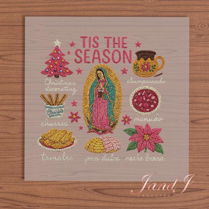 Tis The Season Virgin Spanish DTF Transfers Ready To Press, Direct To Film Transfer ,DTF Prints