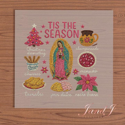 Tis The Season Virgin Spanish DTF Transfers Ready To Press, Direct To Film Transfer ,DTF Prints