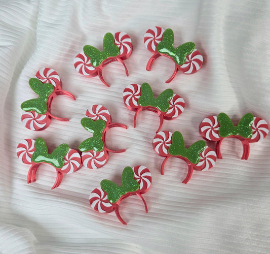 Candy Cane Mouse Head Band StrawTopper 3D printed, Cute Straw Topper Gift, Libby Glass Cup Straw Attachment, Straw Decor