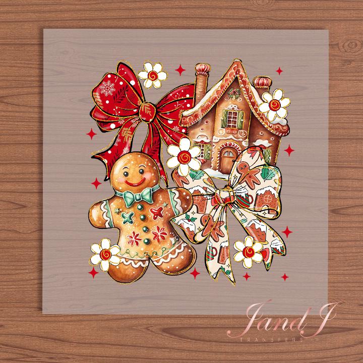 Gingerbread Christmas DTF Transfers Ready To Press, Direct To Film Transfer ,DTF Prints