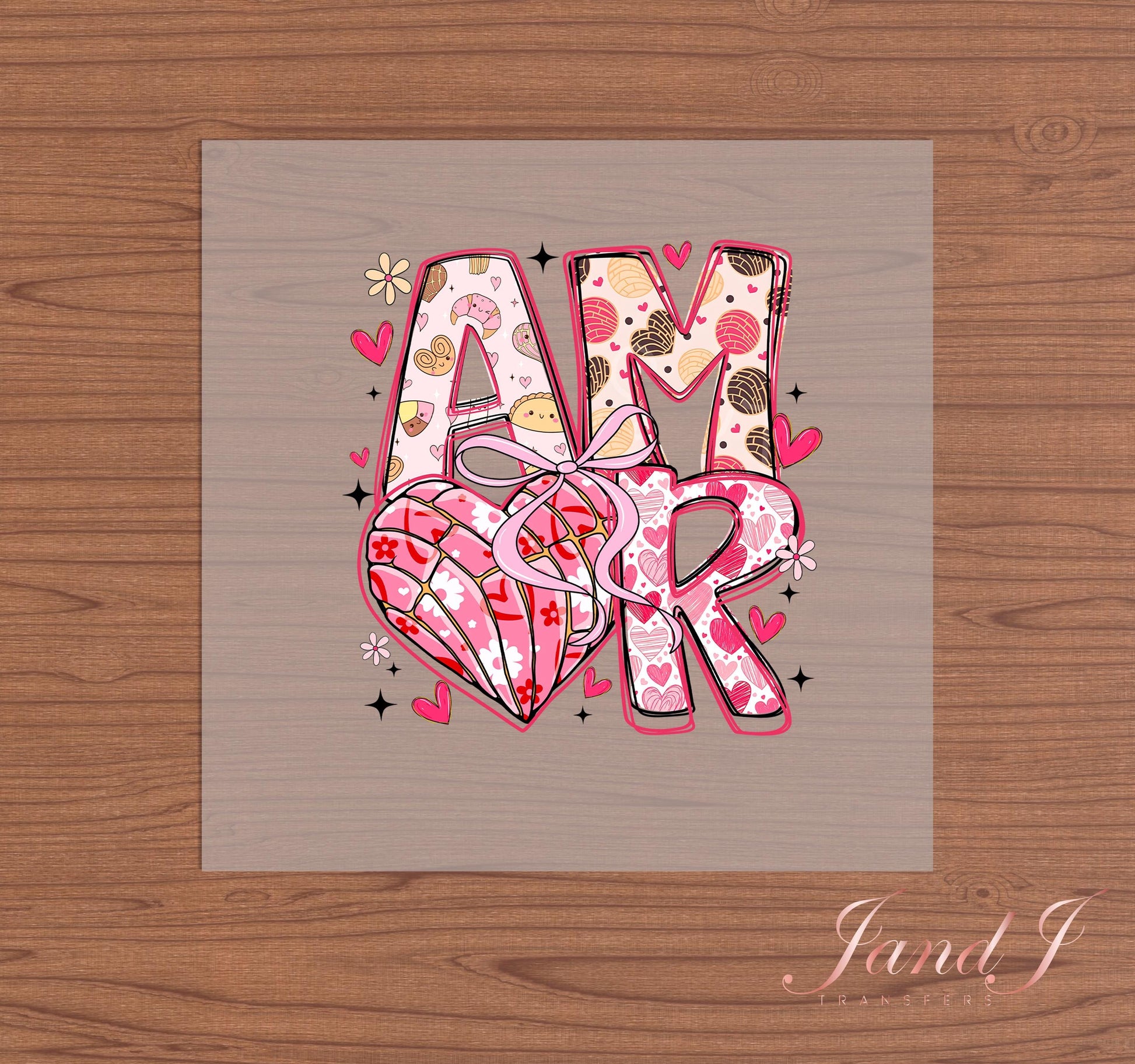 Amor Concha Valentine's DTF Transfers Ready To Press, Direct To Film Transfer ,DTF Prints