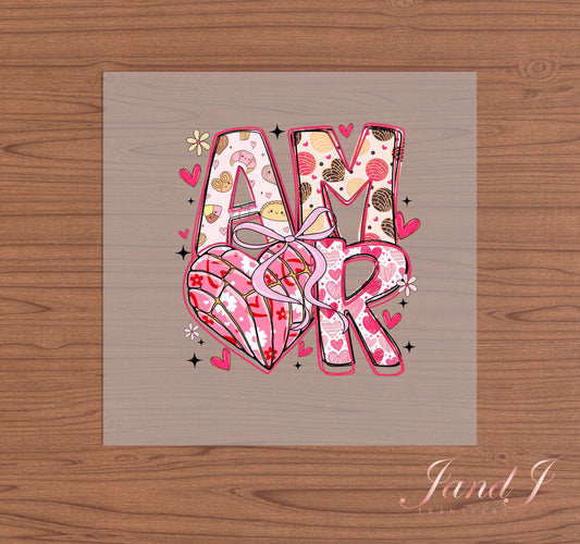 Amor Concha Valentine's DTF Transfers Ready To Press, Direct To Film Transfer ,DTF Prints
