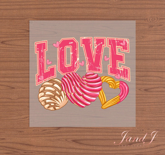 Love Concha Valentine's DTF Transfers Ready To Press, Direct To Film Transfer ,DTF Prints