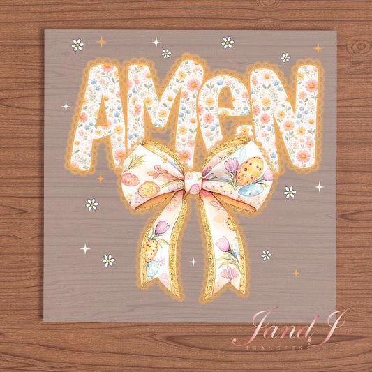 Amen Bow Transfers Ready To Press, Direct To Film Transfer ,DTF Prints