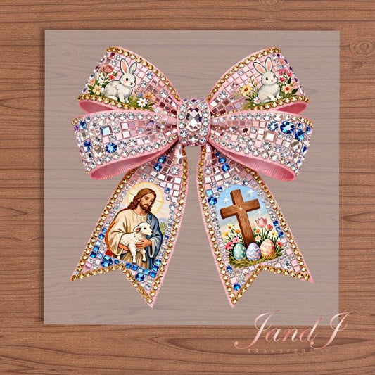 Easter Jesus Bow Transfers Ready To Press, Direct To Film Transfer ,DTF Prints