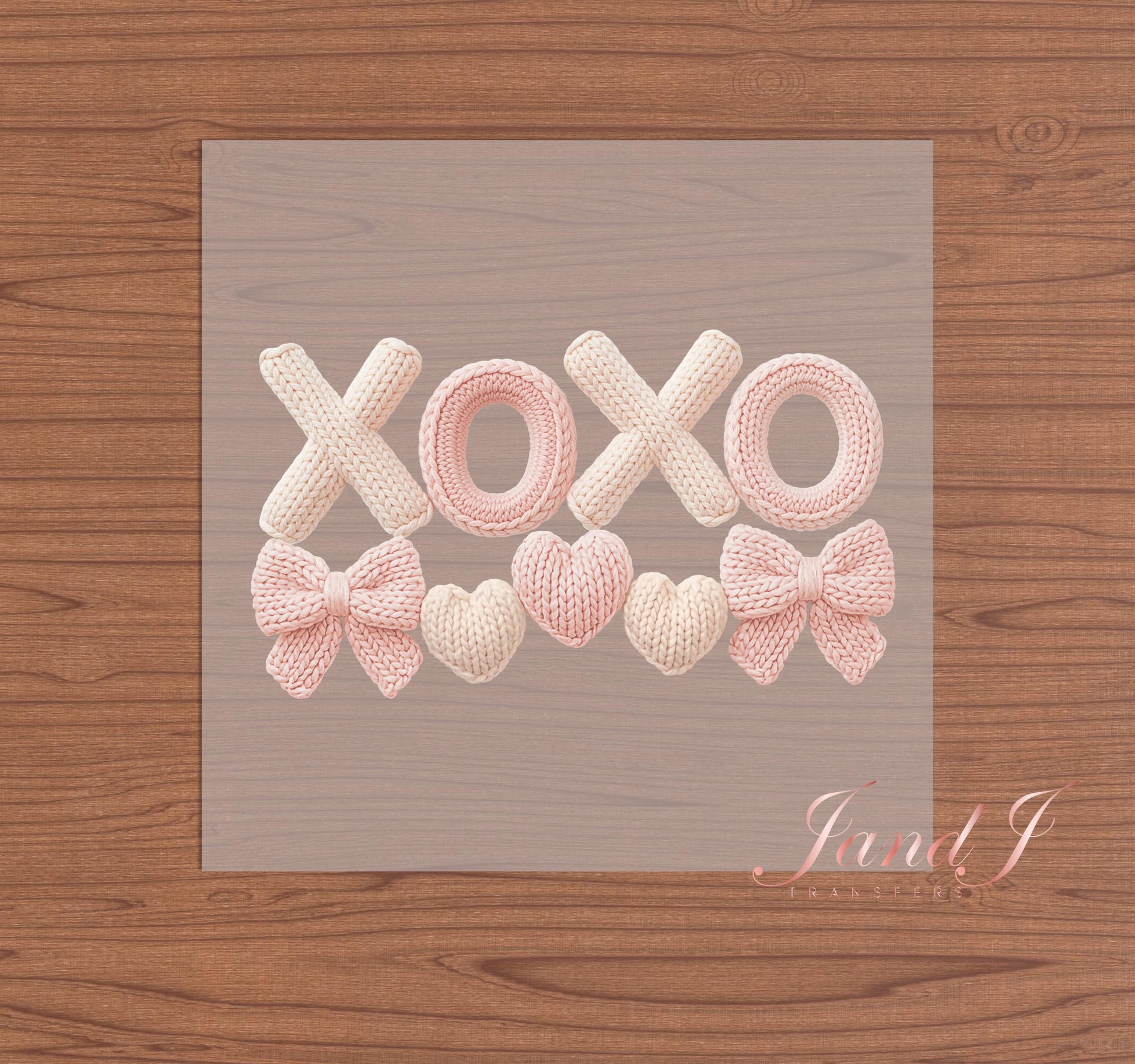 Hearts XOXO Knitted DTF Transfers Ready To Press, Direct To Film Transfer ,DTF Prints