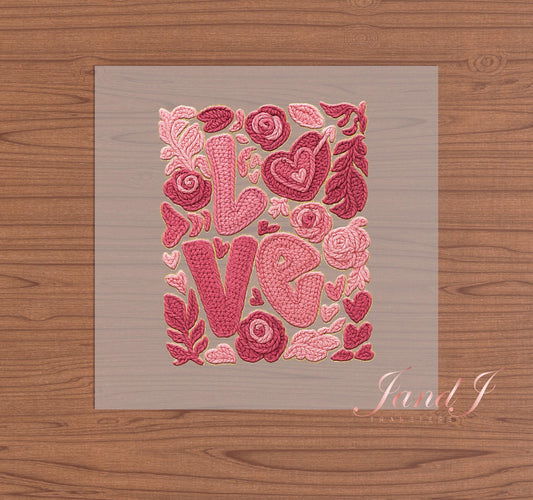 Love Crochet DTF Transfers Ready To Press, Direct To Film Transfer ,DTF Prints