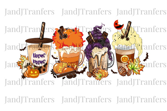 Hocus Coffee Cup Latte DTF Transfers Ready To Press, Direct To Film Transfer ,DTF Prints