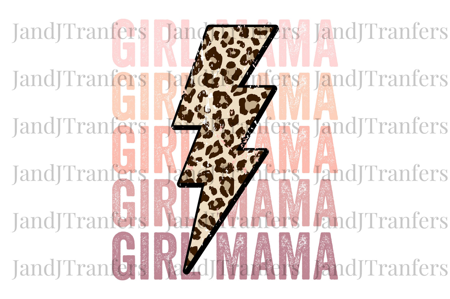 Girl Mama Distressed Cheetah Leopard DTF Transfers Ready To Press, Direct To Film Transfer ,DTF Prints