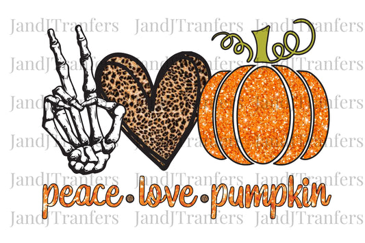 Peace Love Pumkin DTF- DTF Transfers Ready To Press, Direct To Film Transfer ,DTF Prints