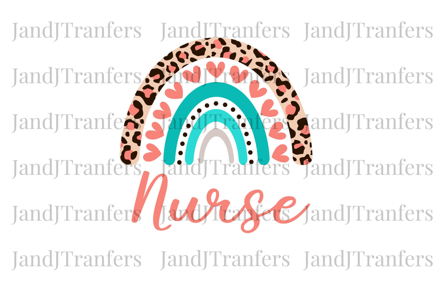 Nurse Rainbow Leopard DTF- DTF Transfers Ready To Press, Direct To Film Transfer ,DTF Prints