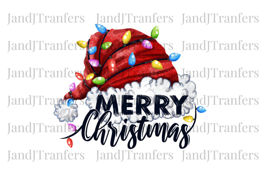 Merry Christmas Santa Hat DTF Transfers Ready To Press, Direct To Film Transfer ,DTF Prints