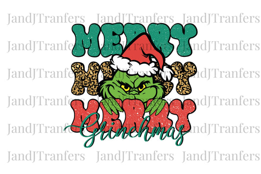 Merry Grinchmas Christmas,  DTF Transfers Ready To Press, Direct To Film Transfer ,DTF Prints