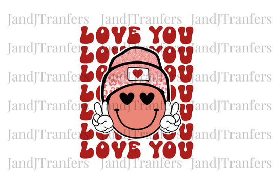 Love You Valentines  DTF Transfers Ready To Press, Direct To Film Transfer ,DTF Prints