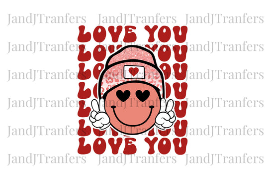 Love You Valentines DTF Transfers Ready To Press, Direct To Film Transfer ,DTF Prints