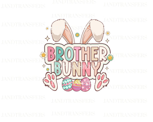 Brother Bunny Easter Bunny DTF Transfers Ready To Press, Direct To Film Transfer ,DTF Prints