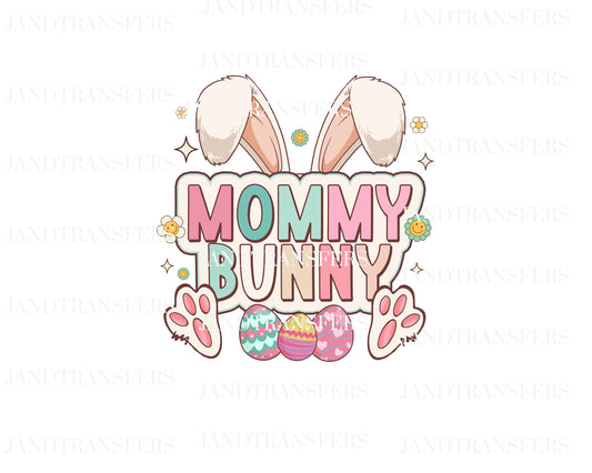 Mommy Bunny Easter Bunny DTF Transfers Ready To Press, Direct To Film Transfer ,DTF Prints