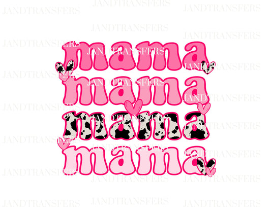 Mama Valentines Cow Print DTF Transfers Ready To Press, Direct To Film Transfer ,DTF Prints