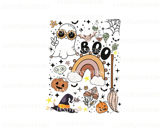 Cute Ghost, Boo Halloween DTF Transfers Ready To Press, Direct To Film Transfer,, DTF, DTF Prints, Ready To Press Halloween