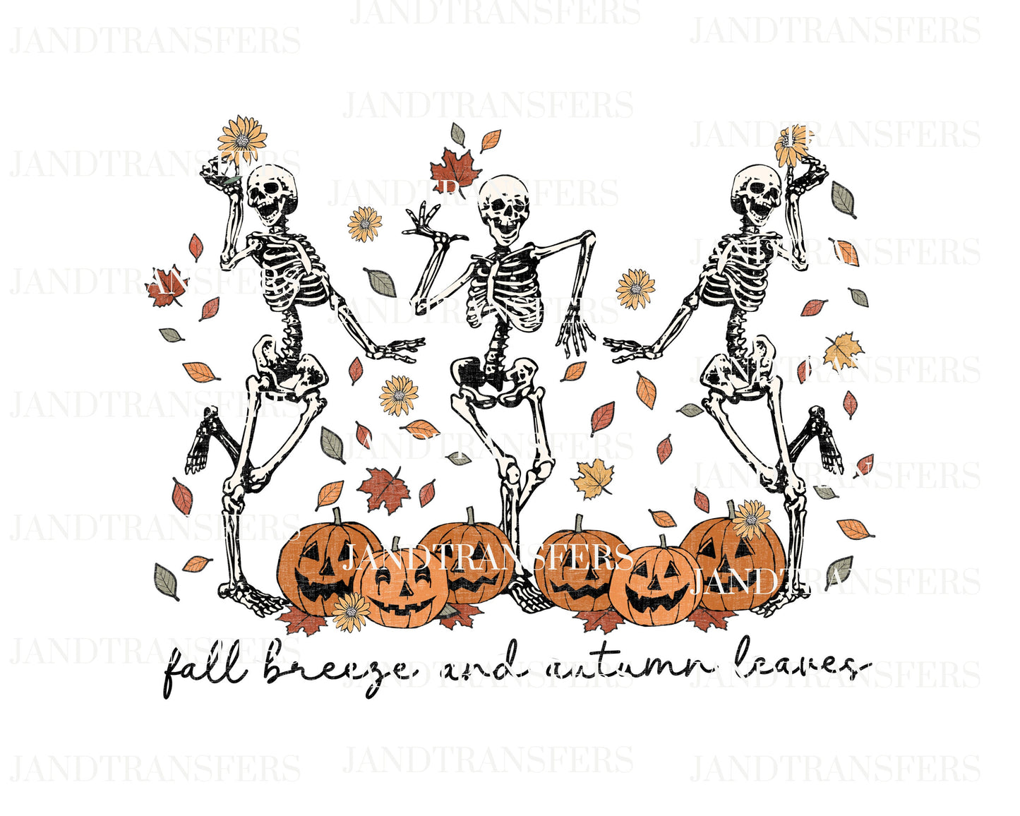 Fall Breeze and Autumn Leaves DTF Transfers Ready To Press, Direct To Film Transfer,, DTF, DTF Prints, Ready To Press Halloween