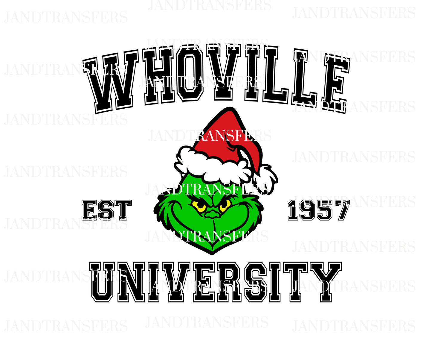 Whoville University DTF Transfers Ready To Press, Direct To Film Transfer ,DTF Prints