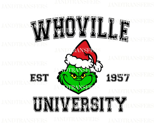 Whoville University DTF Transfers Ready To Press, Direct To Film Transfer ,DTF Prints