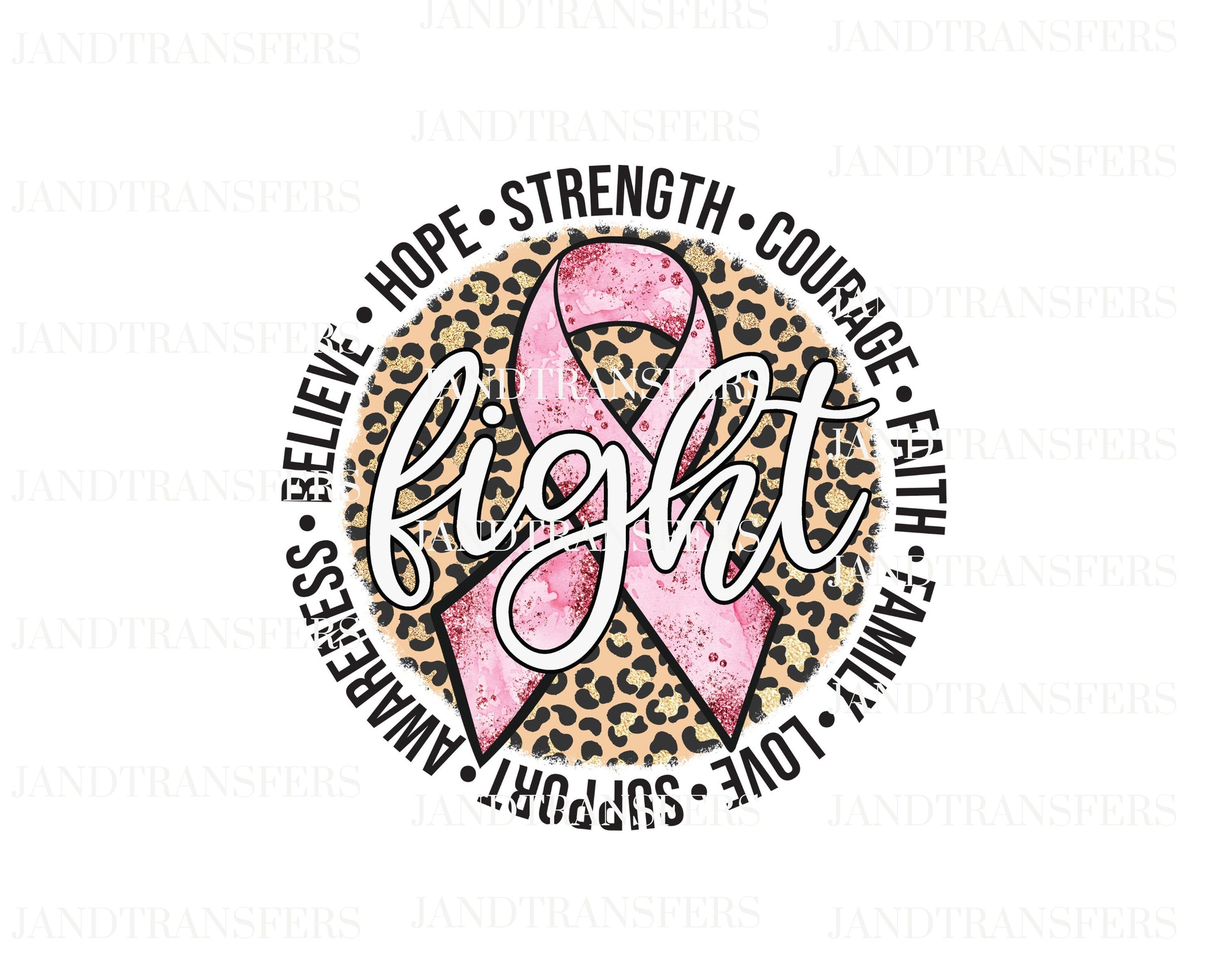 Breast Cancer Fight DTF Transfers Ready To Press, Direct To Film Transfer ,DTF Prints