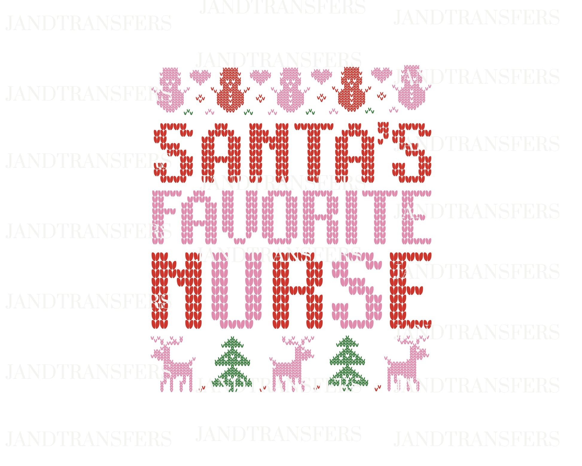 Santa's Favorite Nurse DTF- DTF Transfers Ready To Press, Direct To Film Transfer ,DTF Prints