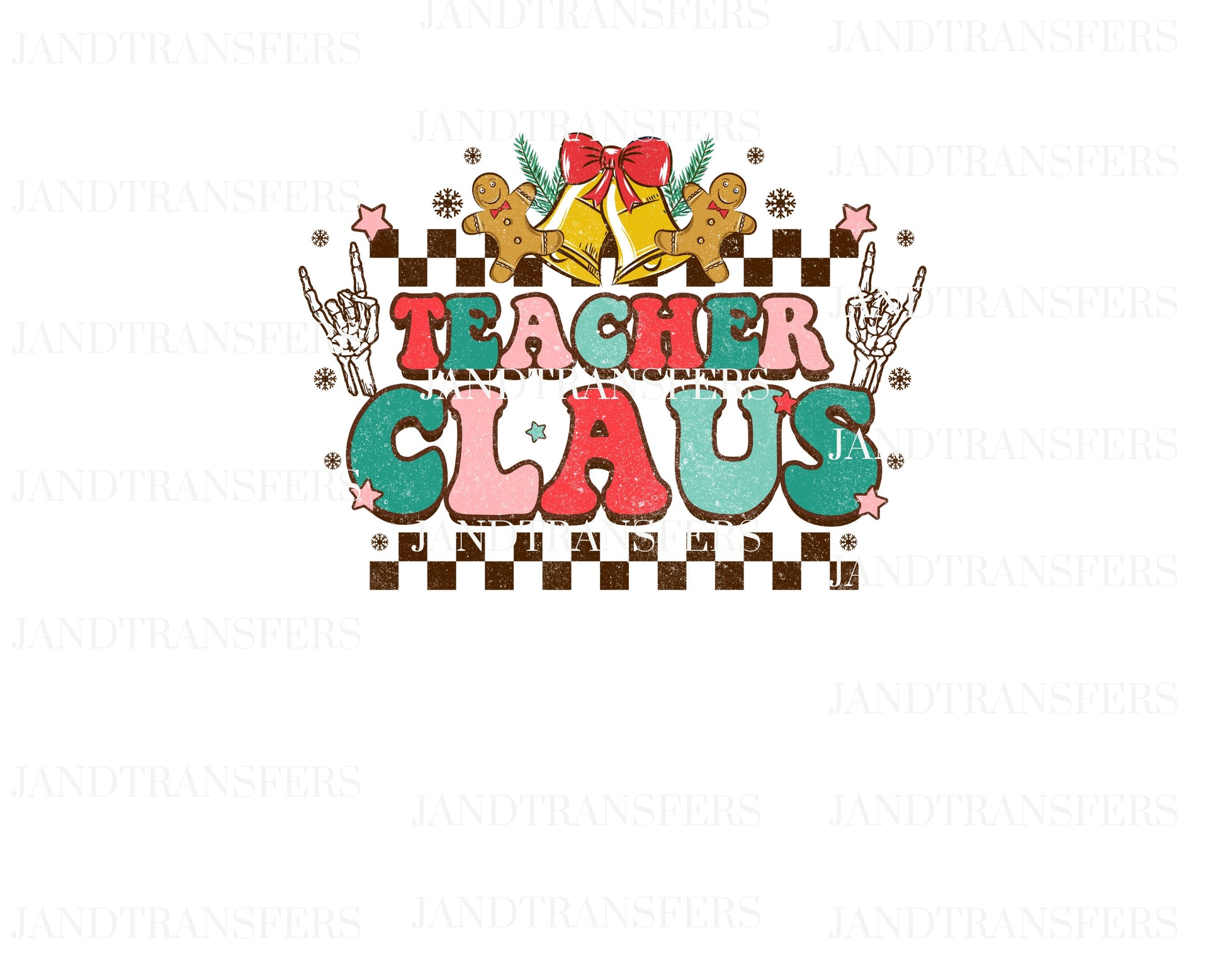 Teacher Claus DTF Transfers Ready To Press, Direct To Film Transfer ,DTF Prints