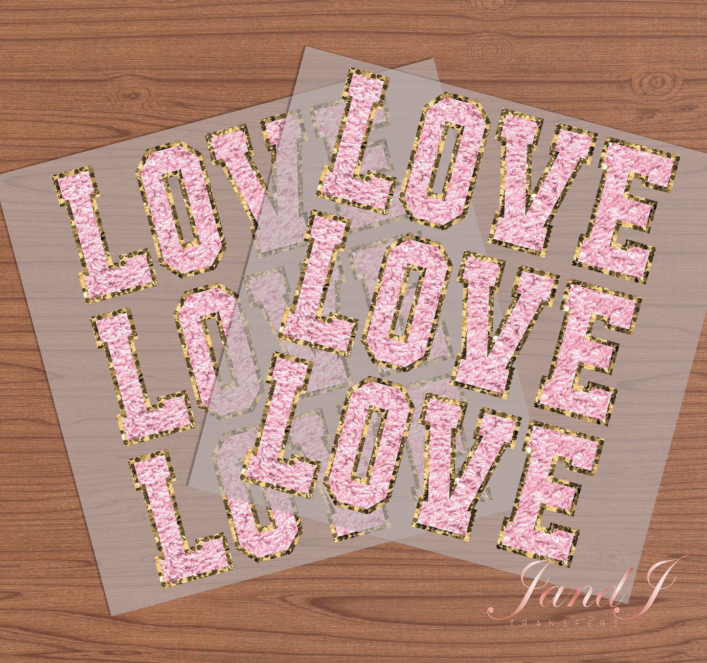 Love Chenille Sequin Glitter DTF Transfers Ready To Press, Direct To Film Transfer ,DTF Prints